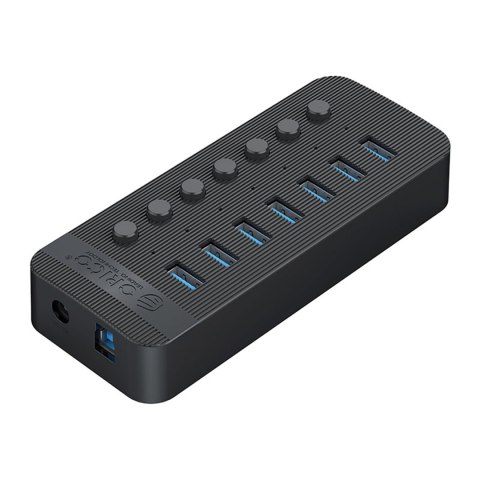 Hub CT2U3-7AB z włącznikami 7x USB-A - czarny