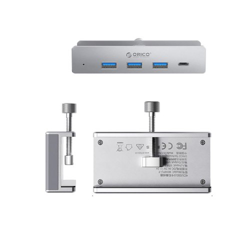 Hub MH4PC montowany na zacisk USB-C / USB-A USB-C - srebrny