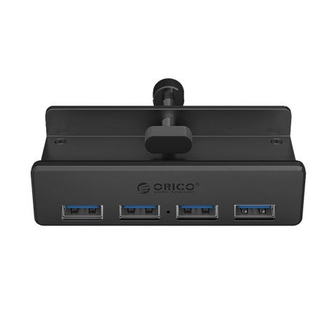 Hub rozdzielacz MH4PU na zacisk do biurka monitora 4x USB-A - czarny