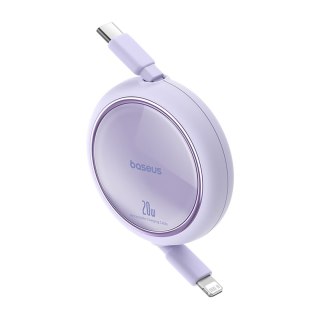 Kabel przewód zwijany Free2Pull USB-C - iPhone Lightning 20W 1m - fioletowy
