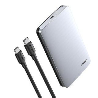 Kieszeń na dysk twardy 2.5'' SATA 3.0 6Gbps + kabel USB-C 0.5m - srebrny