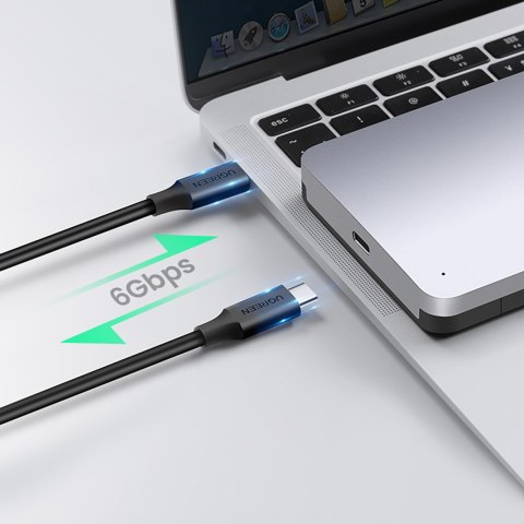 Kieszeń na dysk twardy 2.5'' SATA 3.0 6Gbps + kabel USB-C 0.5m - srebrny
