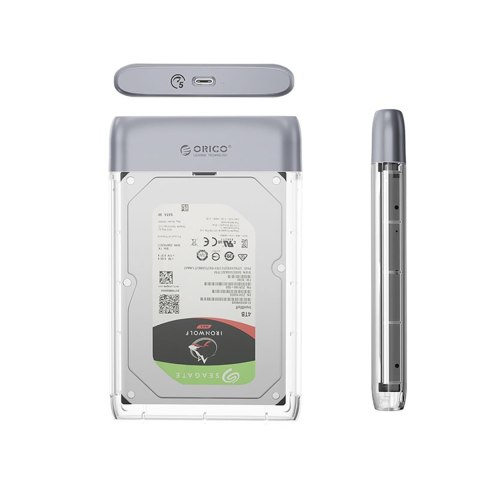 Kieszeń obudowa na dysk TX25C3 2.5'' HDD / SSD USB-C 5Gb/s - przezroczysta