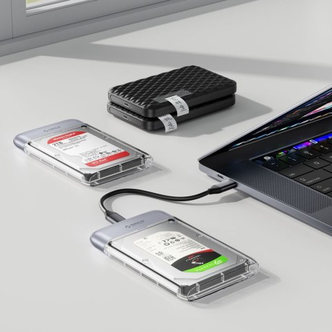 Kieszeń obudowa na dysk TX25C3 2.5'' HDD / SSD USB-C 5Gb/s - przezroczysta