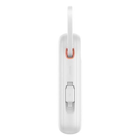 Power bank 10000mAh QPow 2 30W z wbudowanymi kablami USB-C - biały