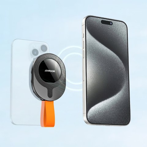 Uchwyt magnetyczny na telefon 4.7-7'' z przyssawkami na szybę lustro - czarno-pomarańczowy
