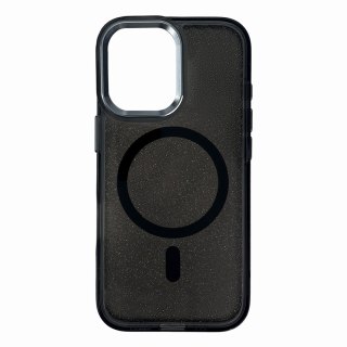 Etui ochronne na Samsung Galaxy S24 FE Glitter Case MagSafe - czarne z brokatem