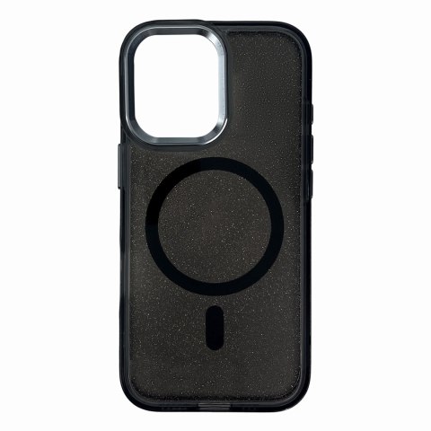 Etui ochronne na Samsung Galaxy S24 FE Glitter Case MagSafe - czarne z brokatem