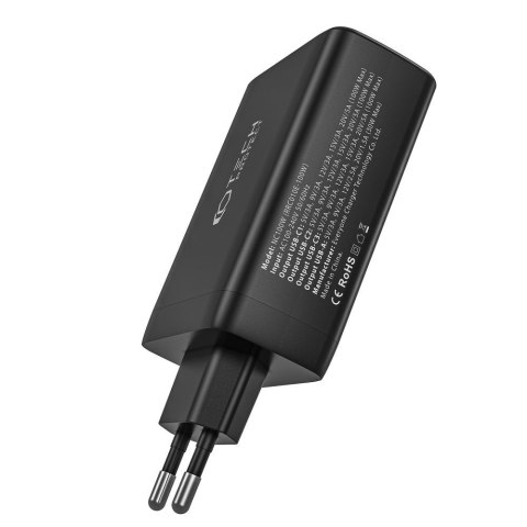 Ładowarka sieciowa GaN 3x USB-C PD USB-A QC 100W- czarna