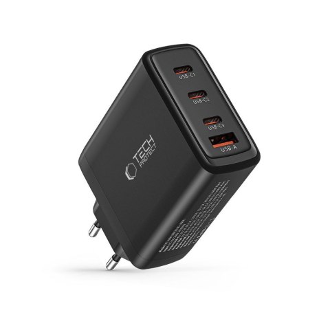 Ładowarka sieciowa GaN 3x USB-C PD USB-A QC 100W- czarna