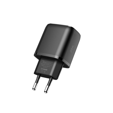 Ładowarka sieciowa USB-C PD 20W / USB-A QC 3.0 - czarna