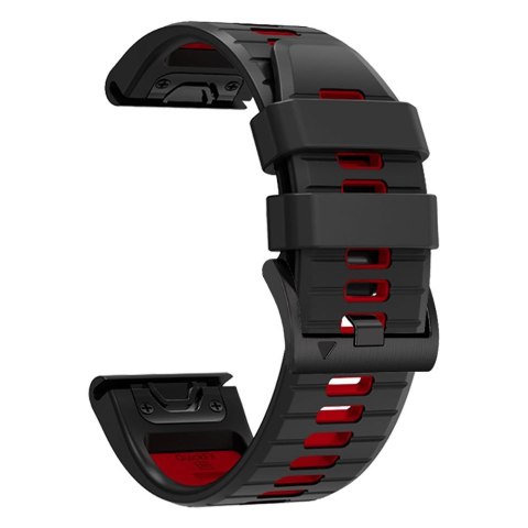 Pasek do zegarka Garmin Fenix 3 / 5X / 3HR / 5X Plus / 6X / 6X Pro / 7X - czarno-czerwony