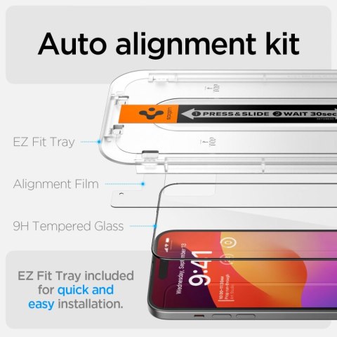 Szkło hartowane ochronne na iPhone 15 Glas.tR EZ Fit FC - czarne