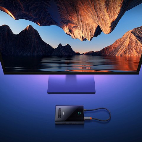 8w1 HUB adapter HDMI DisplayPort VGA USB-A USB-C - szary