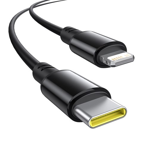 Ładowarka samochodowa USB-A USB-C z kablem iPhone Lightning USB-C 60W 1.4m - czarna