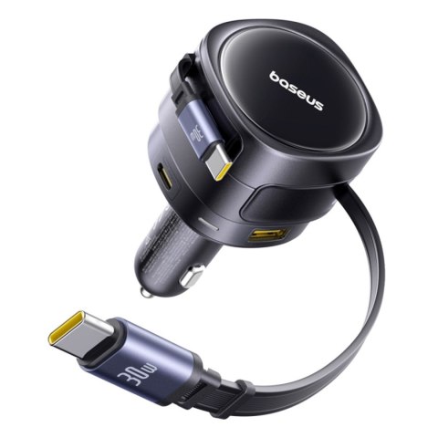 Ładowarka samochodowa ze zwijanymi kablami USB-C USB-A 90W