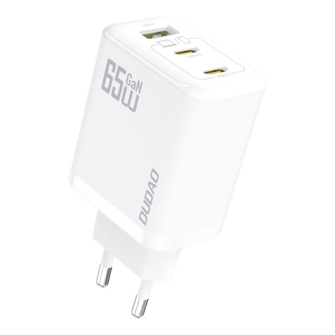 Ładowarka sieciowa GaN z kablem USB-C 1m 65W -biała