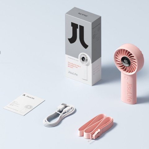 Mini wentylator wiatraczek ręczny USB-C 5000mAh - różowy