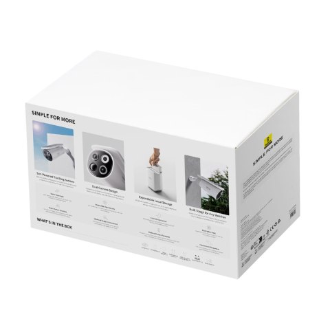 Zestaw do monitoringu zewnętrzny solarny 2 kamery 3K 8x 16GB - biały
