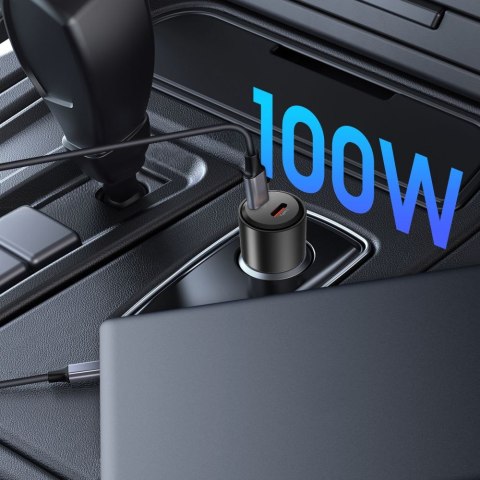 Ładowarka samochodowa 2x USB-C PD 100W - czarna
