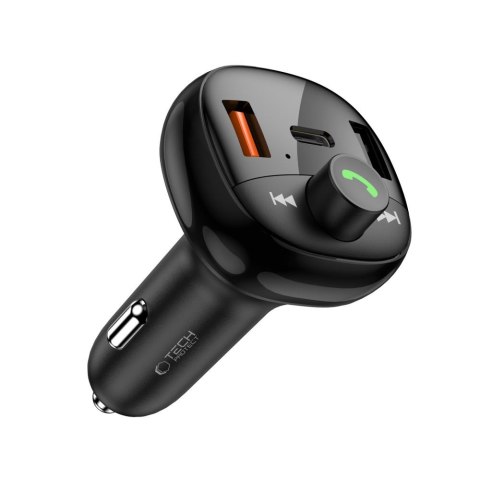 Ładowarka samochodowa z transmiterem USB-A USB-C PD 72W - czarna
