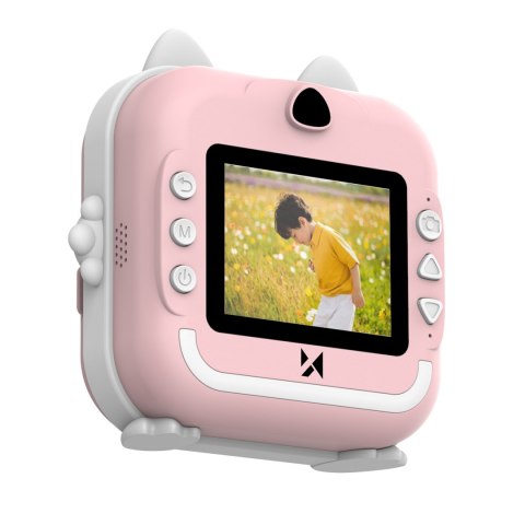 Mini drukarka termiczna WDT-01 z aparatem kamerą dla dzieci - różowa