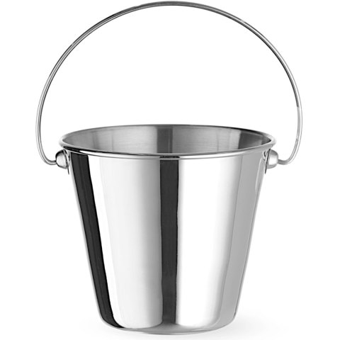 Mini wiaderko z uchwytem do serwowania przekąsek stalowe śr. 130x110 mm