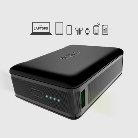 Powerbank 20000mAh do laptopa tabletu smartfona PD AFC USB-C USB-A 65W - czarny