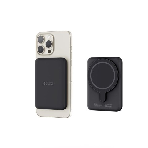 Powerbank magnetyczny 5000mAh LifeMag PB10 MagSafe 15W USB-C z kablem USB-C - czarny