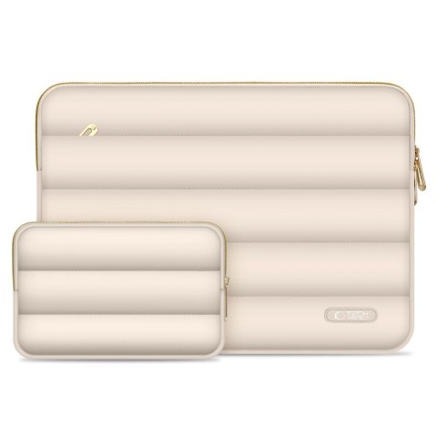 Torba pokrowiec Puffy na laptop 15-16'' + etui na akcesoria - beżowy
