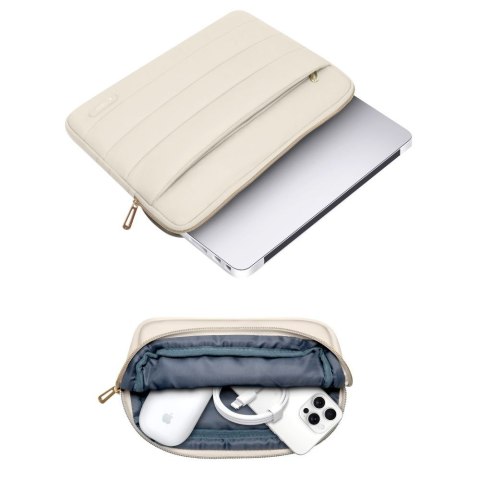 Torba pokrowiec Puffy na laptop 15-16'' + etui na akcesoria - beżowy