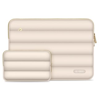 Torba pokrowiec Puffy na laptop tablet 13-14'' + etui na akcesoria - beżowy