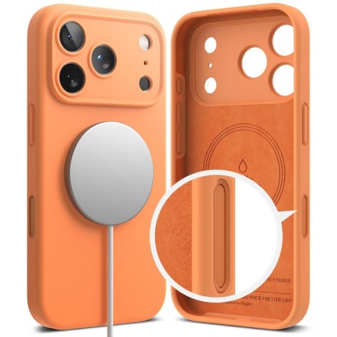 Etui plecki na iPhone 17 Pro Max Silicone Magnetic MagSafe - pomarańczowe