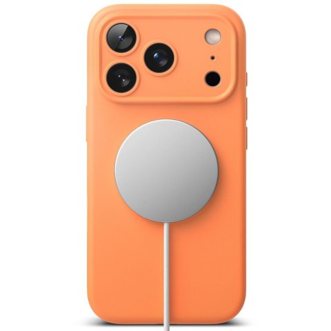 Etui plecki na iPhone 17 Pro Max Silicone Magnetic MagSafe - pomarańczowe