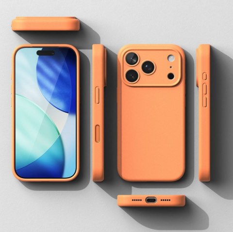 Etui plecki na iPhone 17 Pro Max Silicone Magnetic MagSafe - pomarańczowe