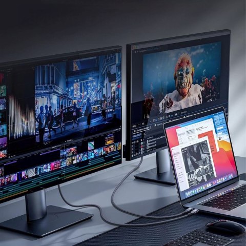 Kabel przewód USB-C Thunderbolt 4 240W 2m 4K - czarny