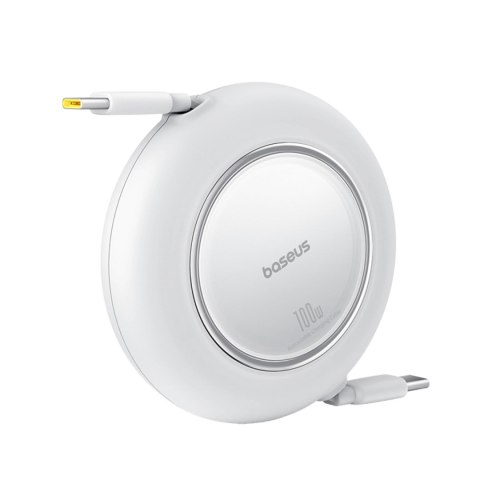 Kabel przewód zwijany USB-C 100W 2m - biały