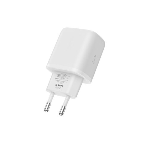 Ładowarka sieciowa C20W USB-A USB-C PD QC 20W - biała
