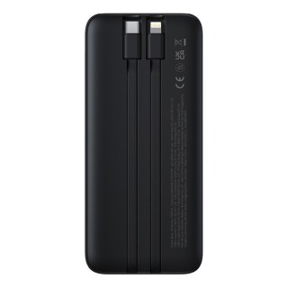 Powerbank 10000mAh 22.5W z wyświetlaczem kablami USB-C iPhone Lightning Lipow - czarny