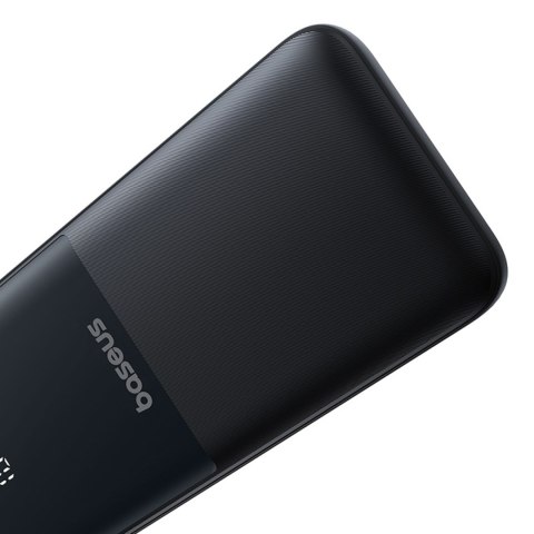 Powerbank 10000mAh 22.5W z wyświetlaczem kablami USB-C iPhone Lightning Lipow - czarny