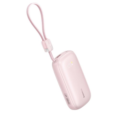 Powerbank 20000mAh 22.5W z wyświetlaczem kablem EnerFill FC21 Qpow 3 Ultra - różowy