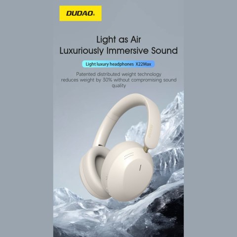 Słuchawki bezprzewodowe nauszne X22 Max Bluetooth ANC - beżowe