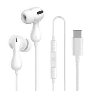 Słuchawki przewodowe douszne Encok CZ20 USB-C - białe
