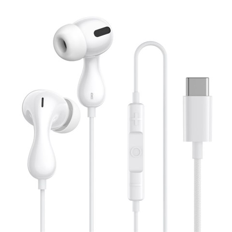Słuchawki przewodowe douszne Encok CZ20 USB-C - białe