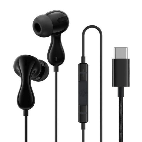 Słuchawki przewodowe douszne Encok CZ20 USB-C - czarne