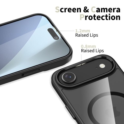 Etui pokrowiec case na iPhone 17 Air MagSafe MagMat - przezroczysto-czarne