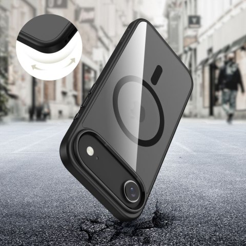 Etui pokrowiec case na iPhone 17 Air MagSafe MagMat - przezroczysto-czarne