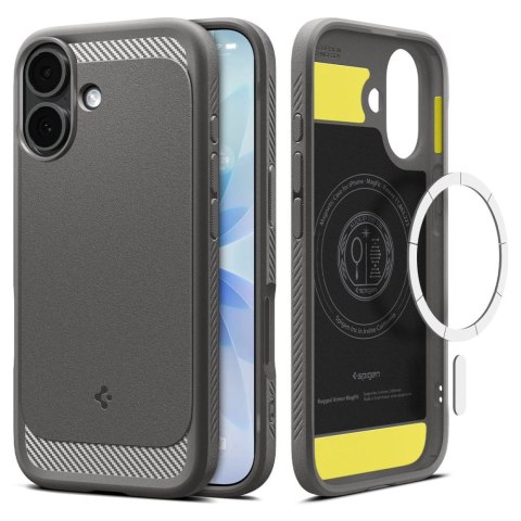 Etui pokrowiec na iPhone 17 MagSafe Rugged Armor Mag - szare
