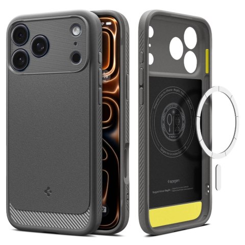 Etui pokrowiec na iPhone 17 Pro MagSafe Rugged Armor Mag - szare