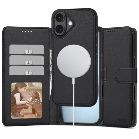 Etui pokrowiec z klapką miejscem na karty do iPhone 17 MagSafe Wallet - czarny mat